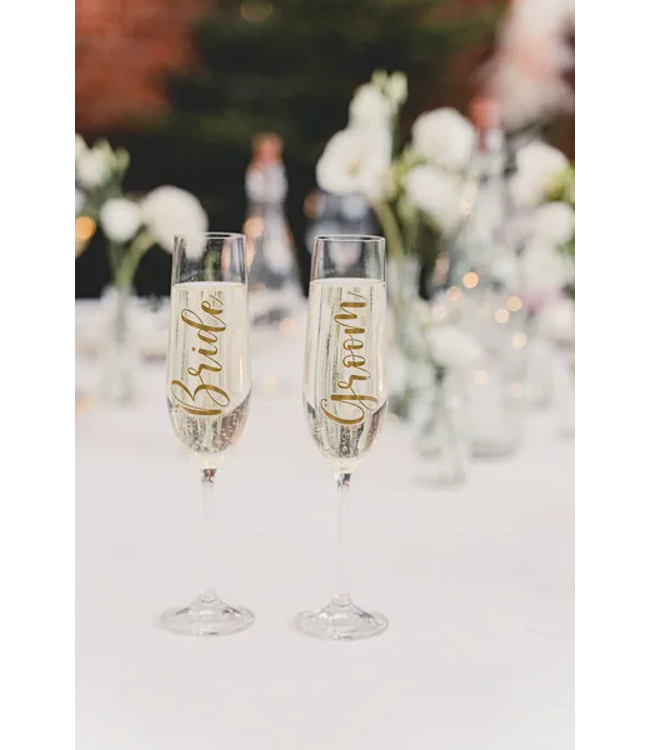 Glasstickers Bride & Groom | Goud