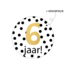 KP Stickers 6 jaar! | zakje 20 stuks | zwart - goud - wit