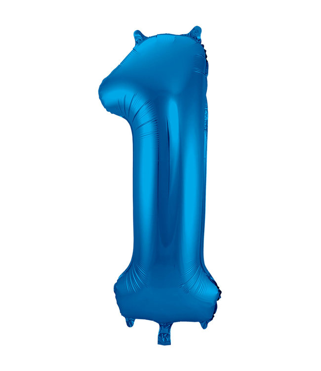 Folat Cijferballon 1 | Blauw | 86 cm