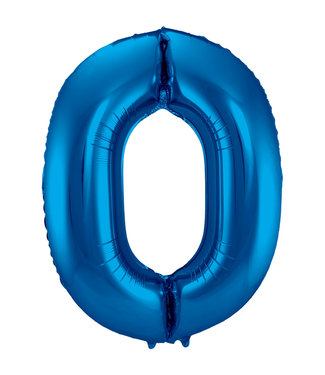 Folat OUTLET Cijferballon 0 | Blauw | 86 cm