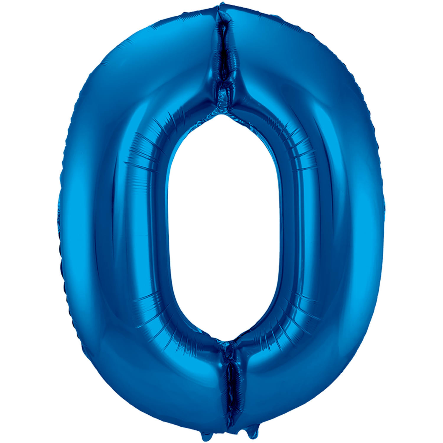 Folieballon | Blauw | Cijfer 0 | 86 cm