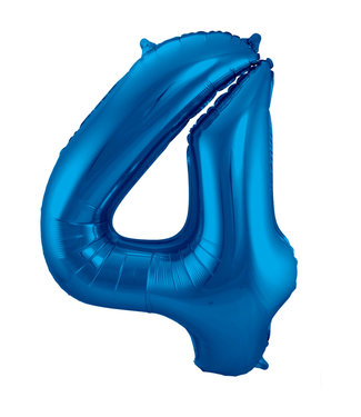 Folat Cijferballon 4 | Blauw | 86 cm