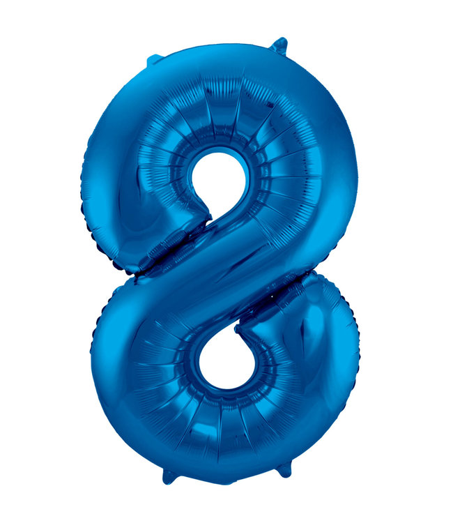 Folat Cijferballon 8 | Blauw | 86 cm