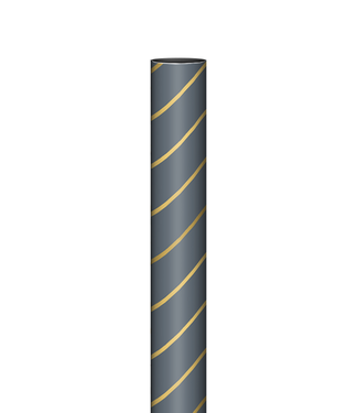 KP Cadeaupapier stripes grey/gold | dubbelzijdig | 70 cm x 2 m