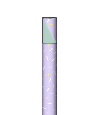 KP Cadeaupapier Confetti Lilac/mint | dubbelzijdig | 70 cm x 2 m