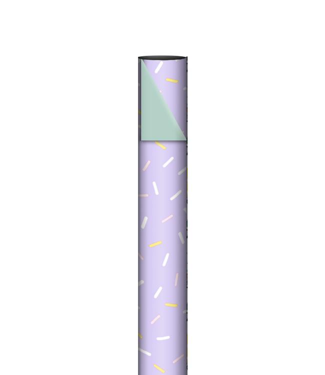 KP Cadeaupapier Confetti Lilac/mint |dubbelzijdig | 70 cm x 2 m