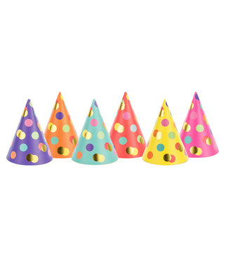 PartyDeco Feesthoedjes stipjes | 6 stuks