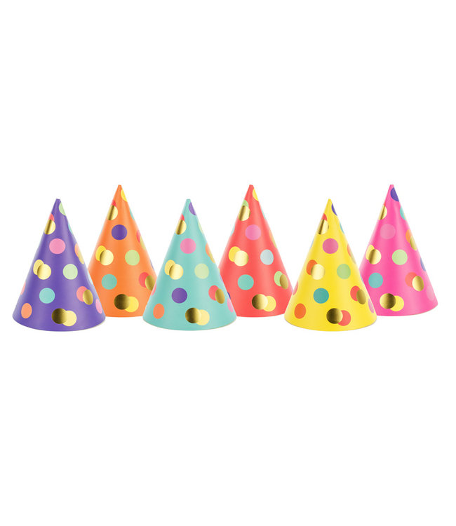 Feesthoedjes stipjes | 6 stuks