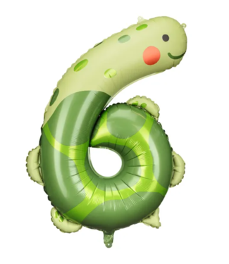 PartyDeco OUTLET Cijferballon 6 | Schildpad