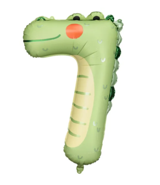 PartyDeco OUTLET Cijferballon 7 | Krokodil