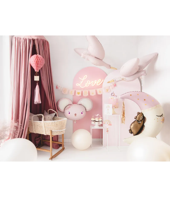 Katoenen slinger Oh baby | roze | 2.5m