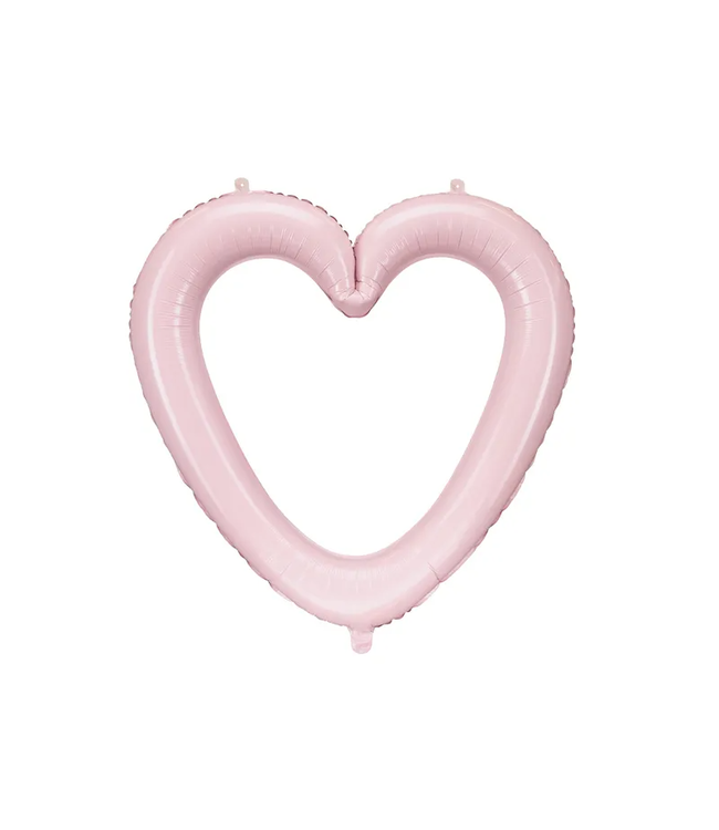 Folieballon hartframe | 86x83.5 cm | lichtroze