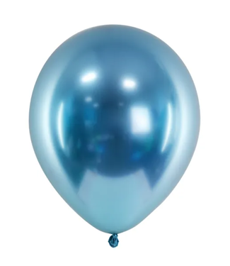 PartyDeco Ballonnen chrome Blauw | 10 stuks | 30cm=12"