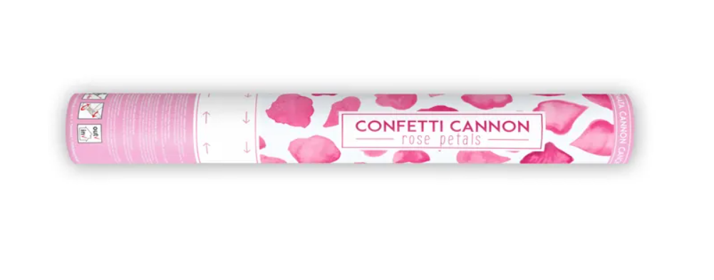 vaccinatie Glimp Land Confetti kanon met rozenblaadjes | Roze | 40cm - Feestdeco