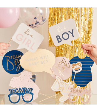 Ginger Ray OUTLET Photo props gender reveal | goud