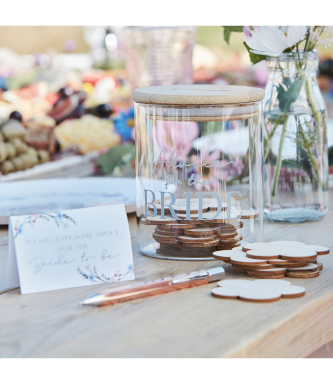 Ginger Ray Herinneringenpot bride 30 houten bordjes Feestdeco