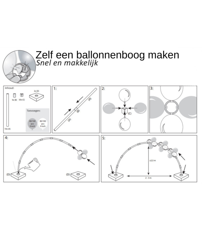 Ballonnenboog standaard - Maak zelf je ballonnenboog!