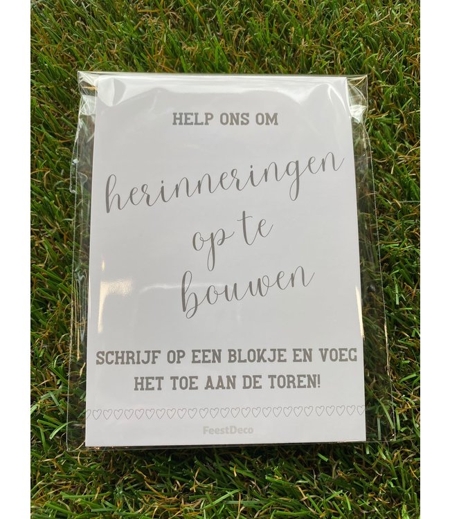 Uitlegkaart | Jengatoren gastenboek | A6 dubbel