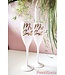 Feestdeco Champagneglazen wit met namen van het bruidspaar | 2 stuks