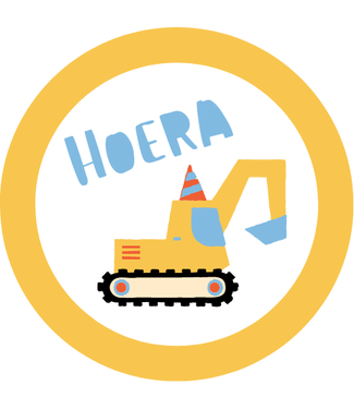 Feestdeco stickers Stickers graafmachine Hoera | zakje 20 stuks