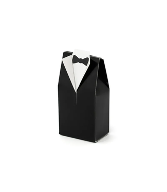 PartyDeco OUTLET Doosje bruidegom | zwart | 10 stuks
