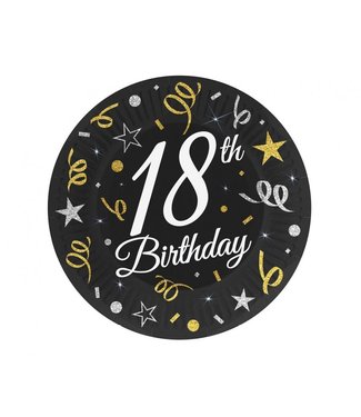GoDan Papieren bordjes | 18th birthday | 18cm | 6 stuks