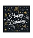 Servetten Happy Birthday | Zwart, goud, zilver | 20 stuks