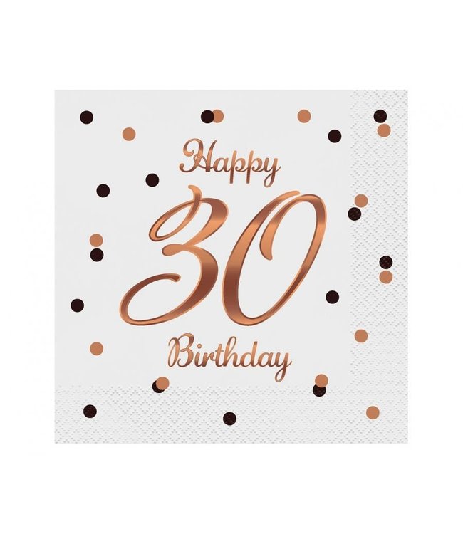 Servetten Happy 30th Birthday | 20 stuks