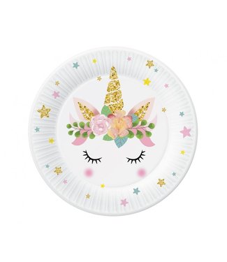GoDan Papieren bordjes Unicorn | 18cm | 6 stuks