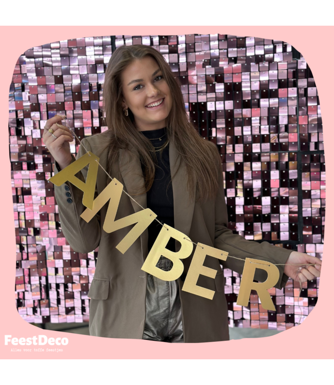 Naamslinger goud XL | Met JOUW naam