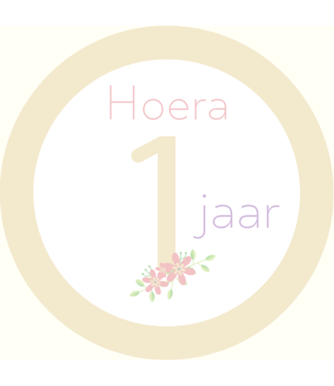 Feestdeco stickers Stickers 1 jaar | nude bloemen | zakje 20 stuks