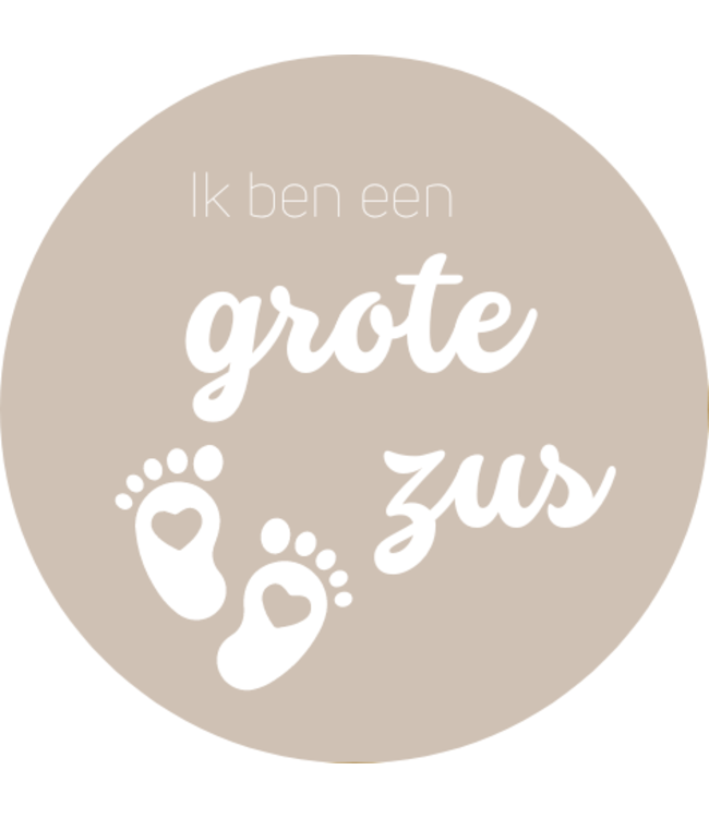 Stickers Ik ben een grote zus | Nude | Zakje 20 stuks