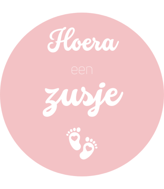 Feestdeco stickers Stickers Hoera een zusje | Roze | Zakje 20 stuks
