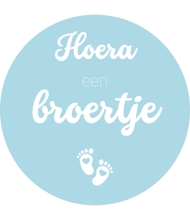 Feestdeco stickers Stickers Hoera een broertje | Blauw | zakje 20 stuks