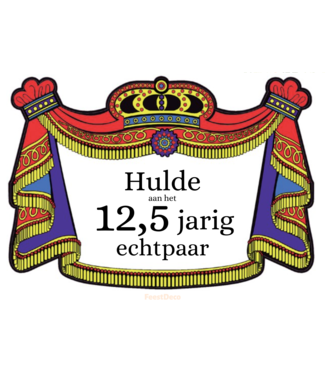 Feestdeco kaarten Kroonbord Hulde aan het 12,5 jarig echtpaar | 30 x 42cm