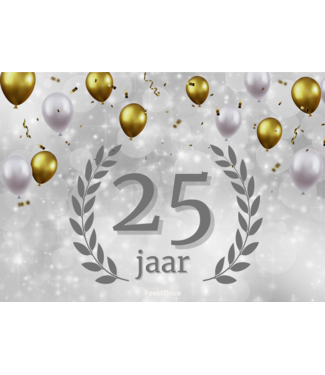 Feestdeco kaarten Deurbord  25 jaar zilver | 42 x 30 cm