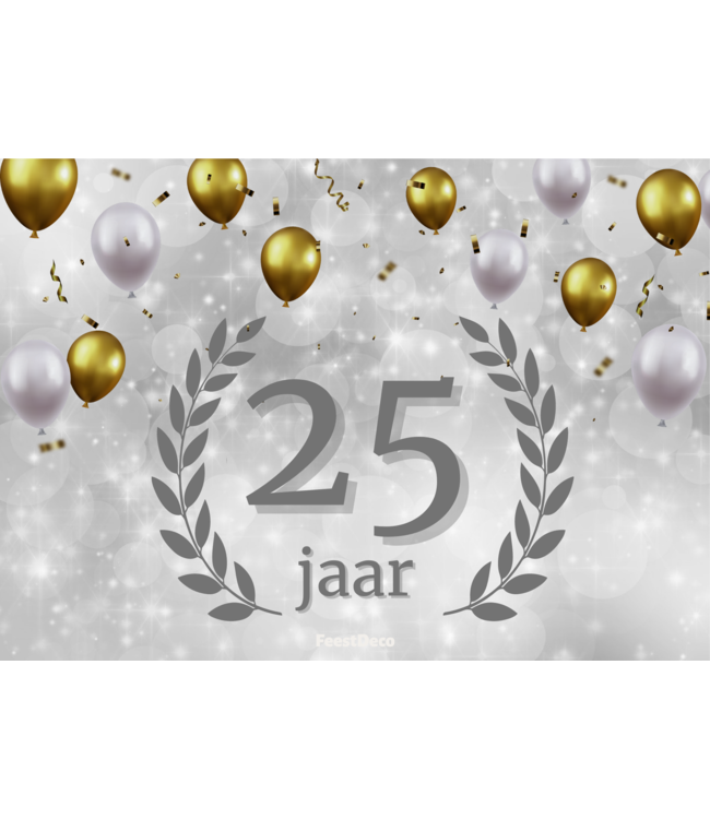 Feestdeco kaarten Deurbord  25 jaar zilver | 42 x 30 cm