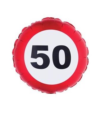 Folieballon Verkeersbord 50 jaar | 45cm