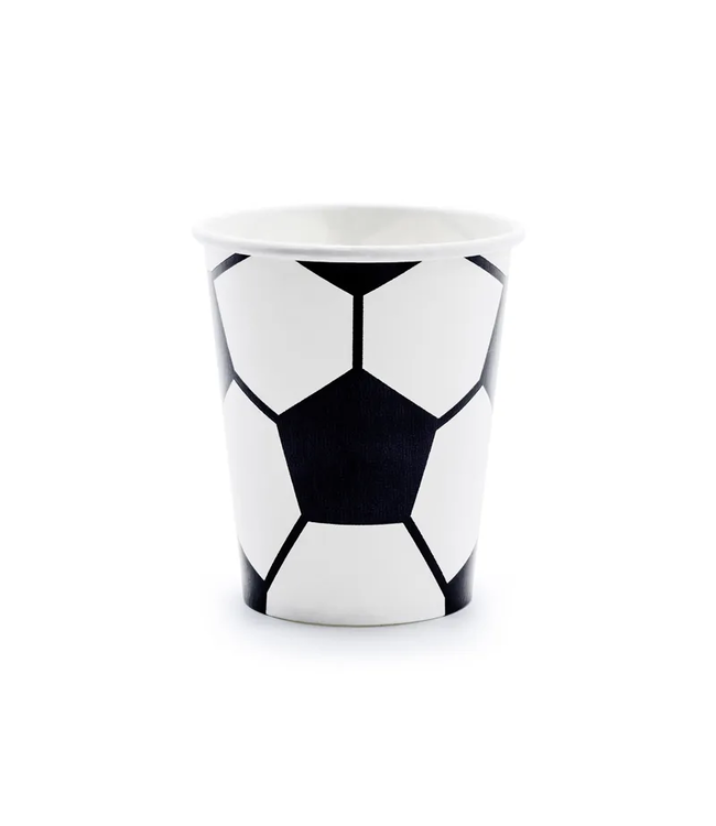 Papieren bekers | Voetbal | 260mL, 6 stuks