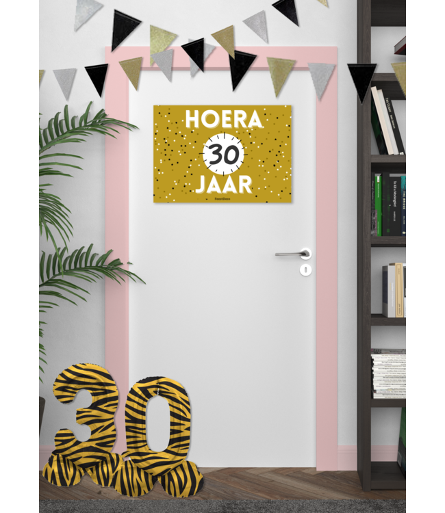 Deurbord Hoera | Goud sterren | 30 x 42cm