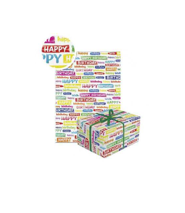 Cadeaupapier Happy Birthday vrolijk | 70x200cm