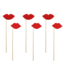 PartyDeco Props Lippen | Rood | 6 stuks