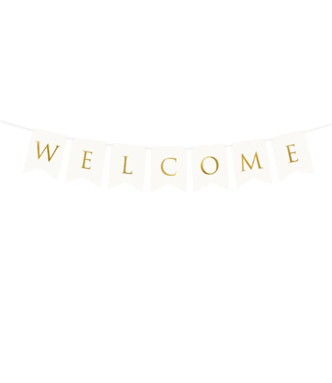 PartyDeco Slinger Welcome | Gold wedding | 15 x 95 cm