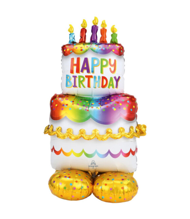 Amscan Folieballon Birthday Cake XXL | Staand | 68 cm x 134 cm