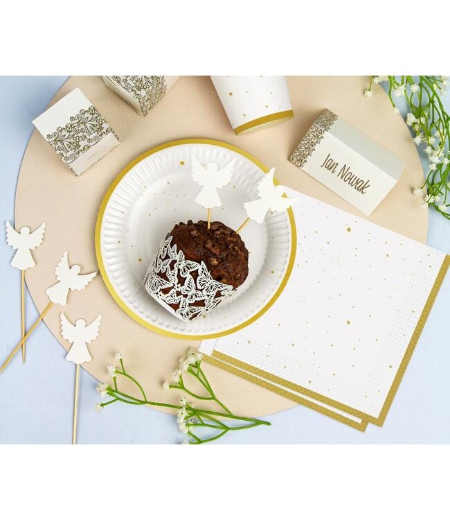 Papieren bordjes Celebrate | Goud | 18cm | 6 stuks