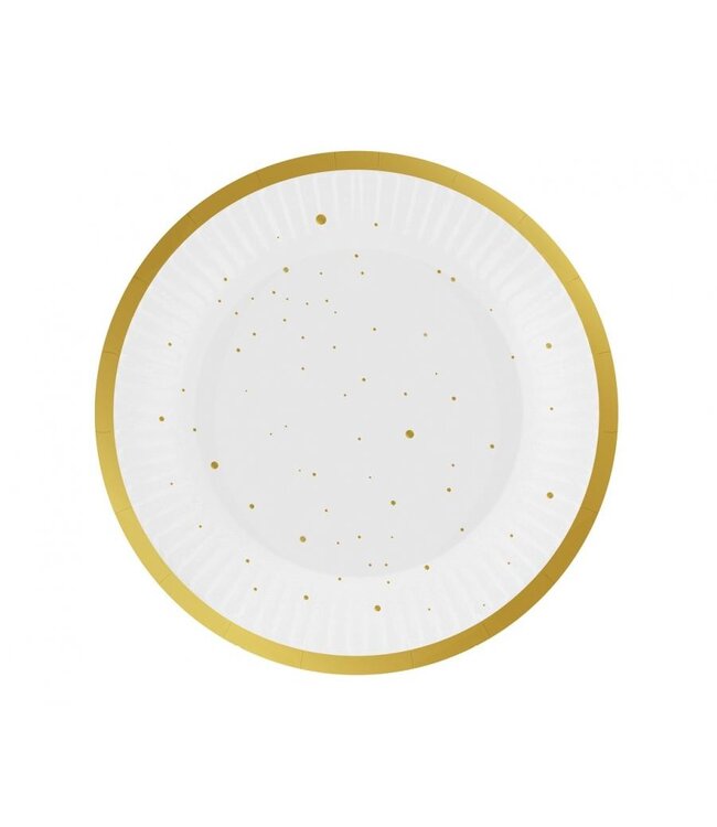 Papieren bordjes Celebrate | Goud | 18cm | 6 stuks