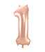 Cijferballon 1 Rose goud | 86 cm