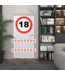 Deurbord verkeersbord XL 18 jaar | 50 cm