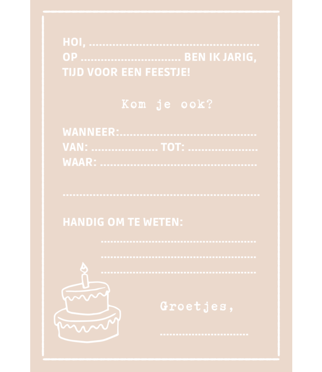 OUTLET Uitnodiging Beige | A6 | Per Stuk