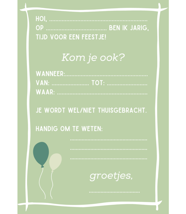 OUTLET Uitnodiging Olijf | A6 | Per Stuk